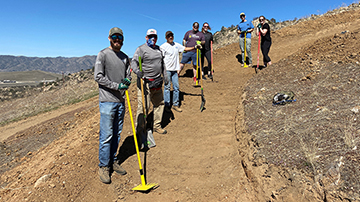 The Edwards & Sanborn Solar+Storage project team grooms trails in the greater Tehachapi, California area.