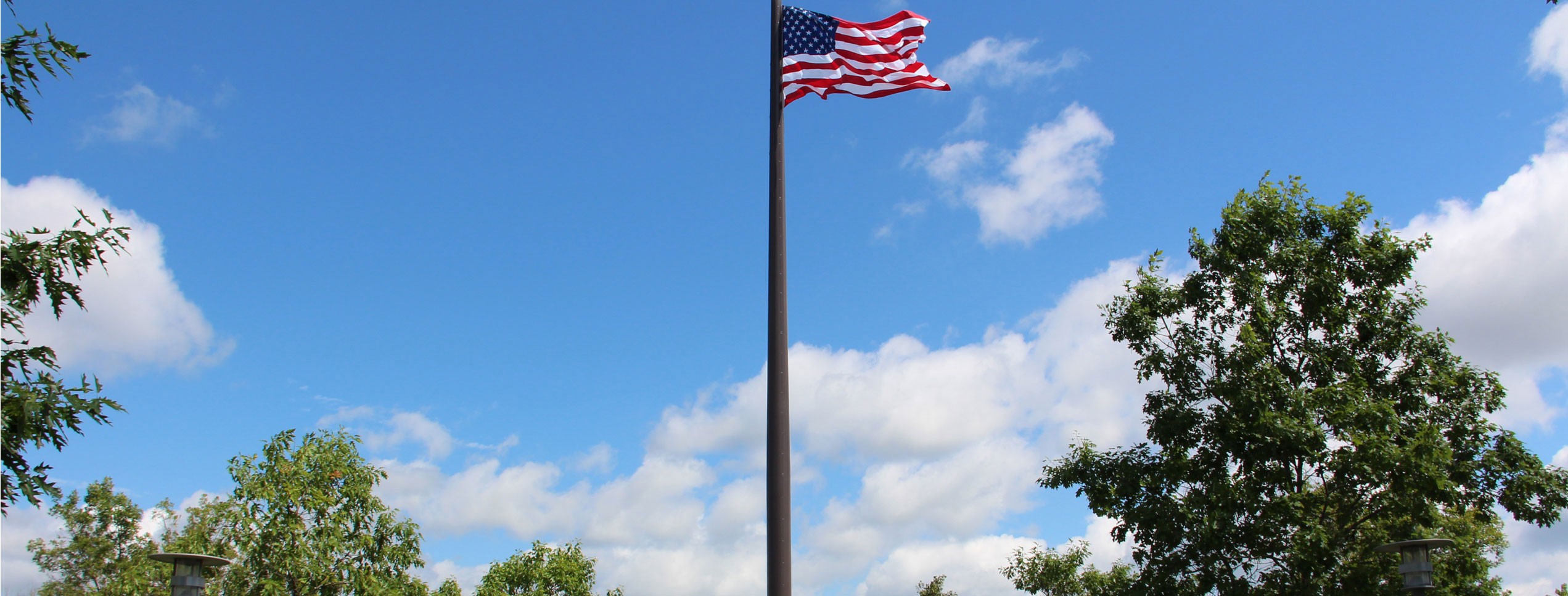 Flagpole with American flag